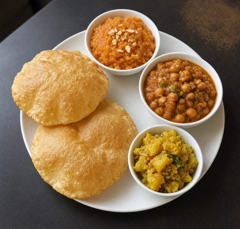 Weekend halwa poori breakfast at Grill 'n' Cafe on Dream Crest Road, Mississauga