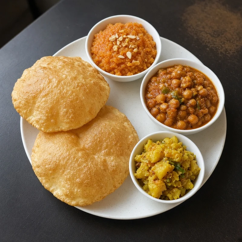 Weekend Halwa Poori breakfast at Grill 'n' Cafe, Mississauga