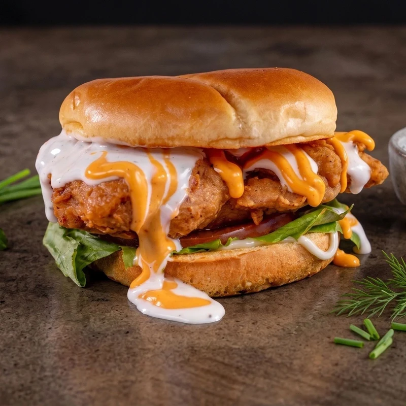 Halal Zinger burger at Grill 'n' Cafe, Mississauga